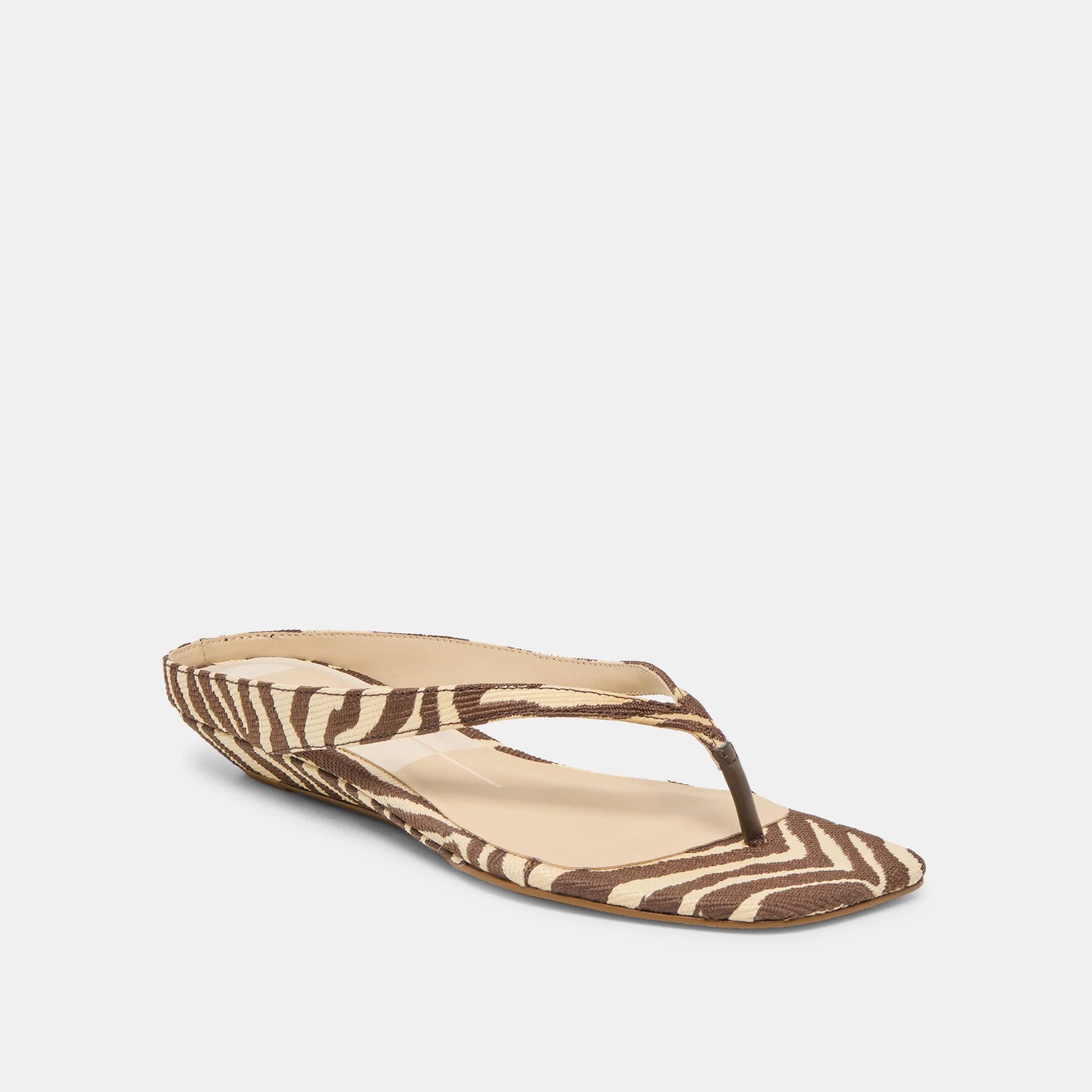 Gizel Sandals Beige Zebra Raffia | DolceVita.com