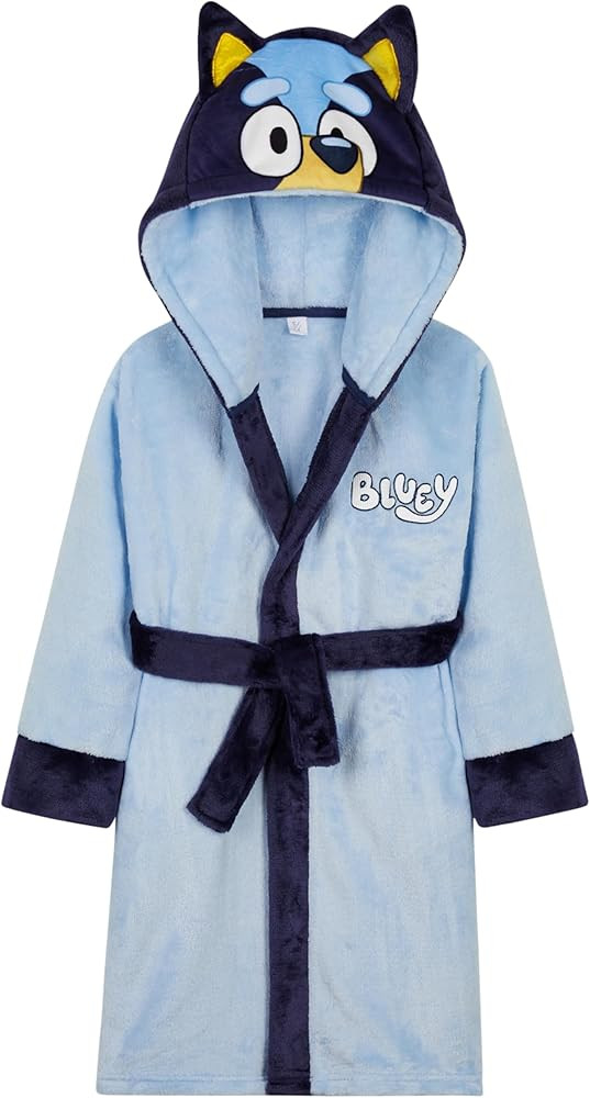 Bluey Robe for Kids, Toddlers, Sizes 18M–8Y with 3D Hood, Fleece Bathrobe, Soft Dressing Gown, ... | Amazon (US)