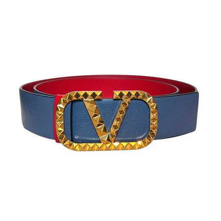 Valentino Garavani VLogo Stud Reversible Belt Size 95 Gray Red Leather | Walmart (US)