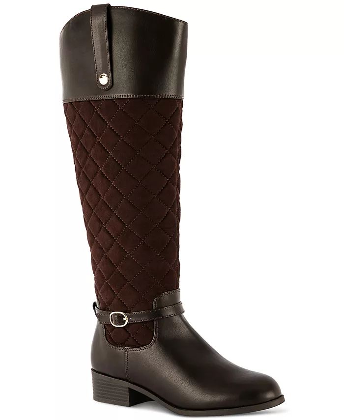 Stancee Quilted Buckled Riding Boots, Created for Macys | Macy's