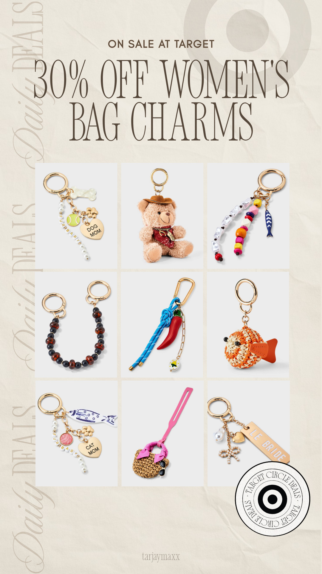 Bag charm lovers, this is your sign 🎀✨ Women's bag charms are 30% off during Target Circle Week, and there are so many cute ones right now.!!

wedding guest dress summer, summer outfits, summer dresses, country concert outfits, date night outfits, plus size fashion, business casual workwear, vacation outfits beach, work outfits, travel outfits, target finds, target deal, target circle week, target circle, bag charms, purse charms, handbag accessories, bag charm trend, viral bag charms 

 #LTKgrwm #LTKootd #LTKSeasonal