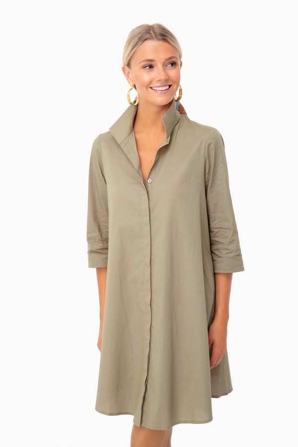 Sage Green Charlie Stand Collar Dress | Tuckernuck