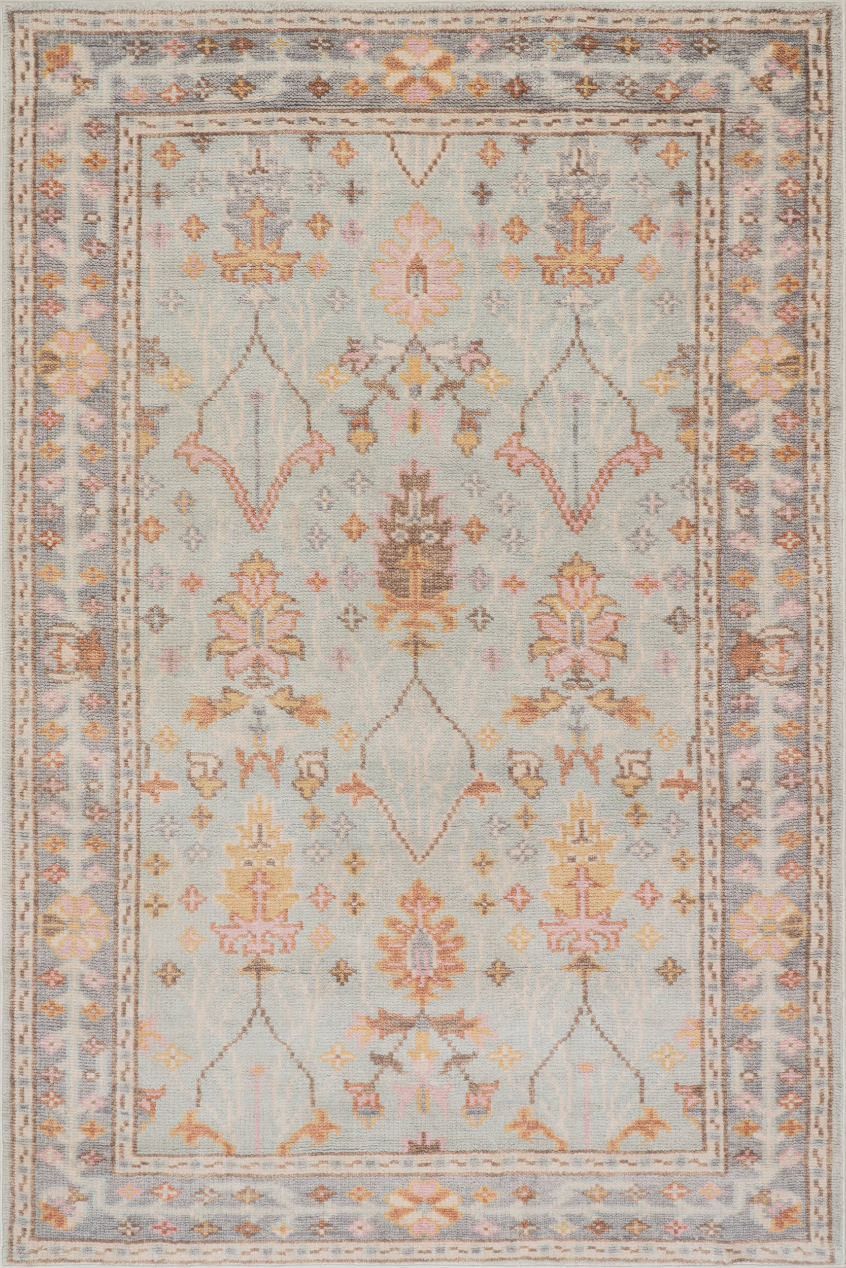 Light Blue Mara Washable 2' x 3' rug | Rugs USA
