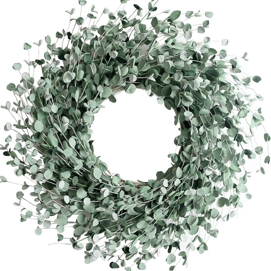24 Inch Everyday Greenery Boxwood Wreath for Front Door, Soft Touch Green Mini Leaves Wreath for ... | Amazon (US)