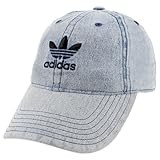 adidas Originals Men's Relaxed Fit Strapback Hat, Washed Blue Denim, One Size | Amazon (US)