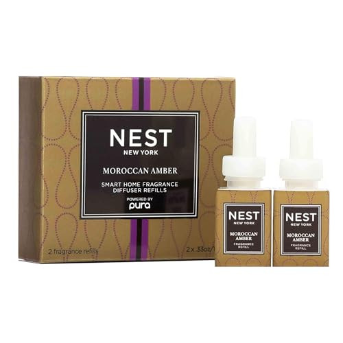 NEST New York Smart Home Fragrance Diffuser Refill Smart Vials, Moroccan Amber - Set of 2 - Designed for NEST x Pura 3 and NEST x Pura 4 Diffusers - Cruelty Free, Vegan | Amazon (US)