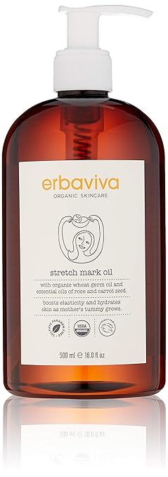 Erbaviva Organic Stretch Mark Oil for Pregnancy, Stretch Marks & Scars - 16 Fl Oz | Amazon (US)
