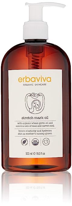 Erbaviva Organic Stretch Mark Oil for Pregnancy, Stretch Marks & Scars - 16 Fl Oz | Amazon (US)