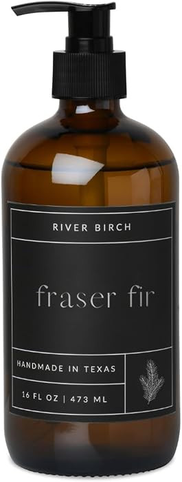River Birch Fraser Fir Scented Natural Hand Soap - Handmade Soap - Moisturizing Hand Wash with Amber Glass Dispenser - Luxury Scented Hydrating Hand Soap - Vegan and Non-Toxic -16 Fl Oz | Amazon (US)
