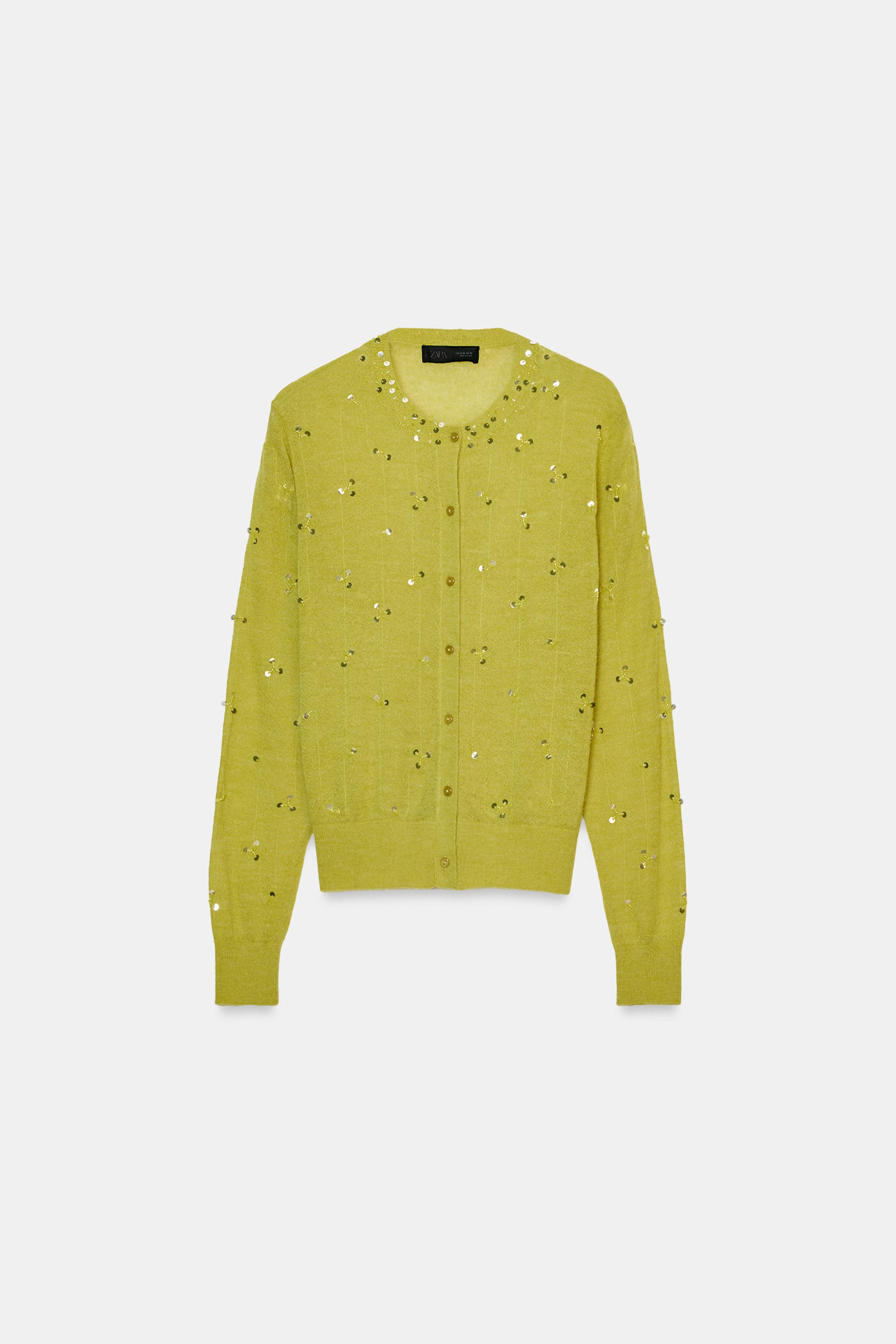 SEQUIN KNIT CARDIGAN | Zara US