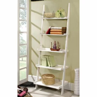 Isere Ladder Bookcase Latitude Run Color: White | Wayfair North America