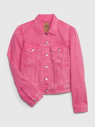 Gap &#x26;#215 Barbie&#x26;#153 Adult Puff Sleeve Icon Denim Jacket | Gap (CA)