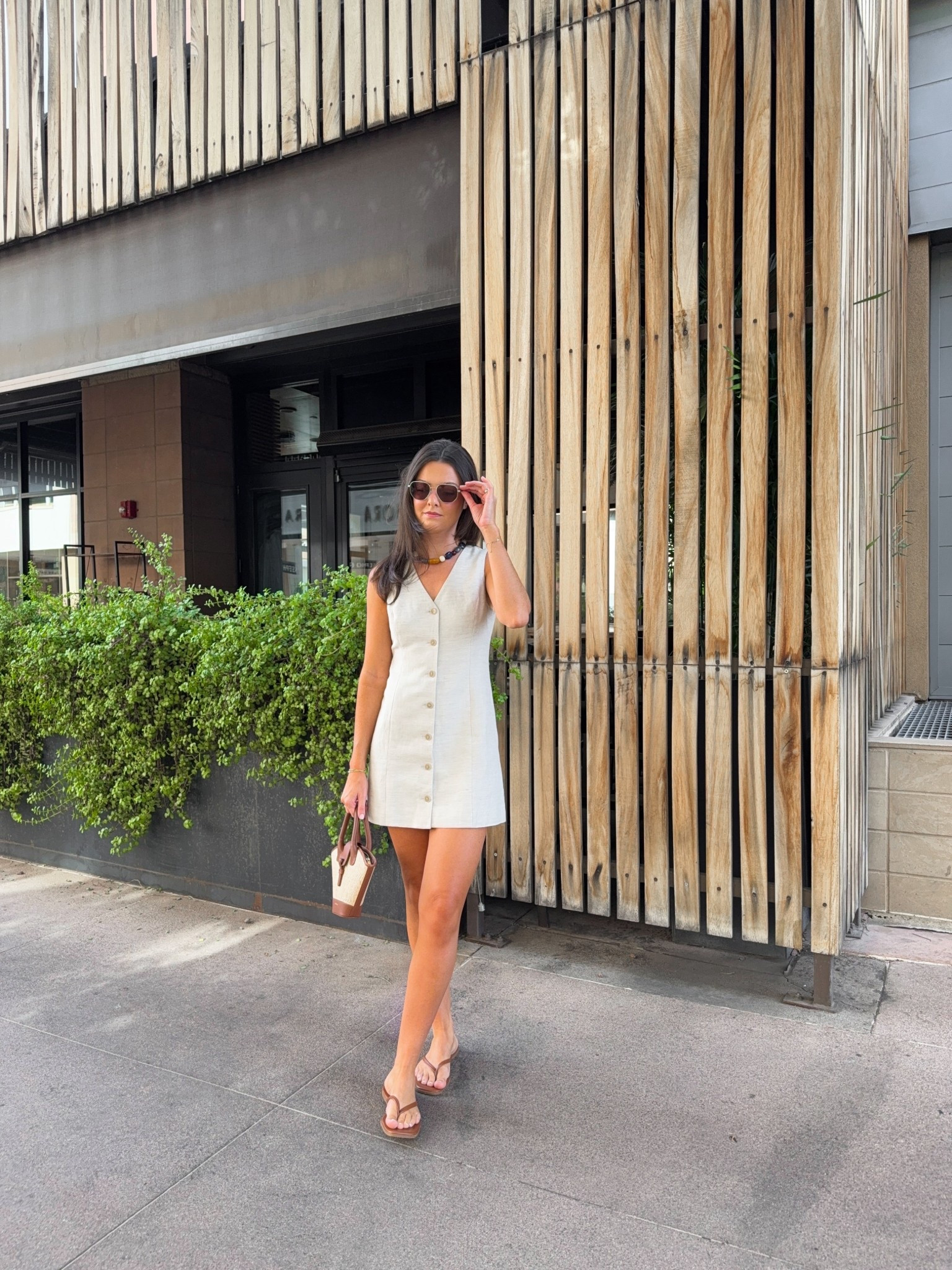 Outfit of the day! Love the linen texture on this dress and I can’t wait to wear it with brown boots this fall too 🫶🏼 I’m 5’7” wearing a size small/2!

#LTKSeasonal #LTKStyleTip