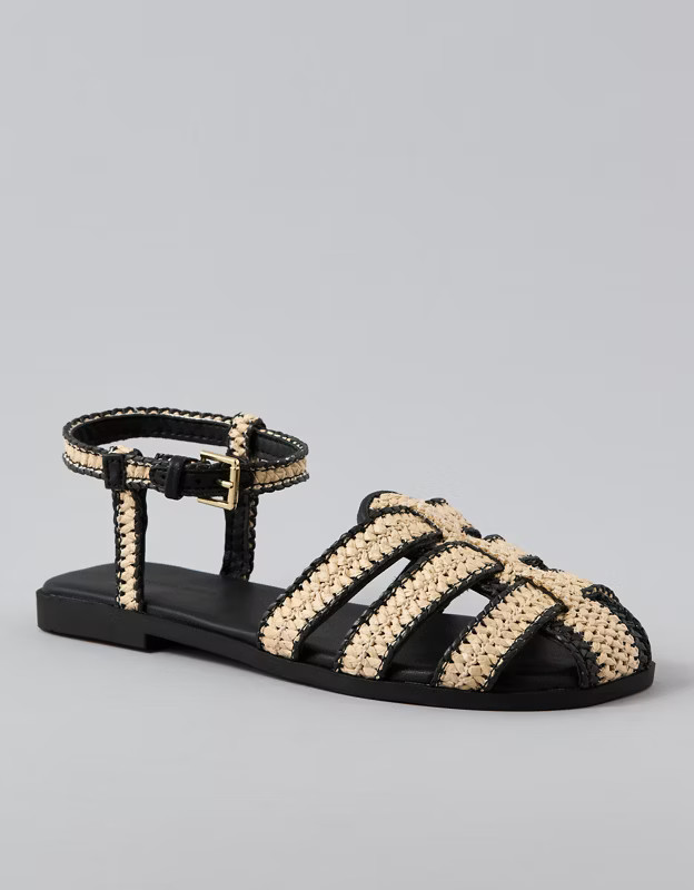 AE Raffia Fisherman Sandal | American Eagle Outfitters (US & CA)