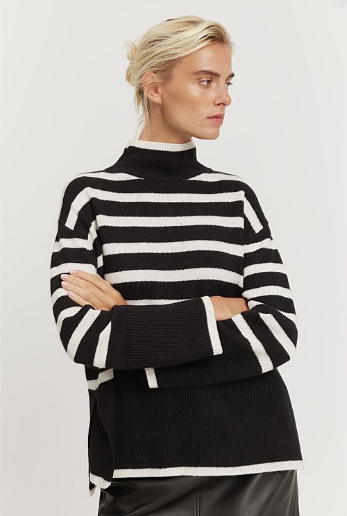 Stripe High Neck Knit | Country Road (AU)