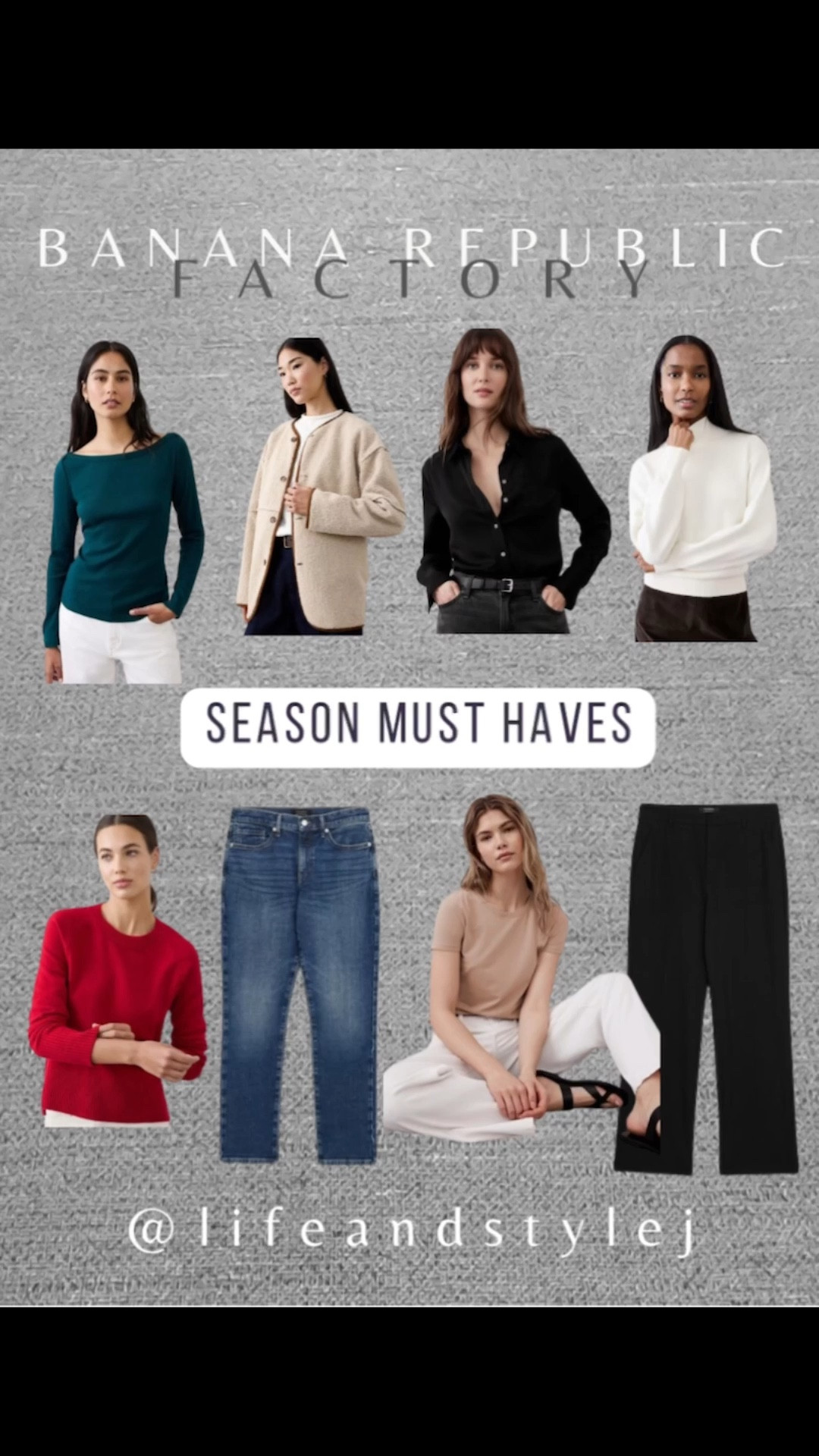 Banana Republic Factory season must haves with timeless knits, polished denim, and easy layers. A modern capsule for midlife women who love classic style that feels effortless and ageless.
#midlifefashion #agelessstyle #seasonalmusthaves #bananarepublicfactory #capsulewardrobe #everydaystyle #modernclassic #womensfashion #styleover40 #lifeandstylej 