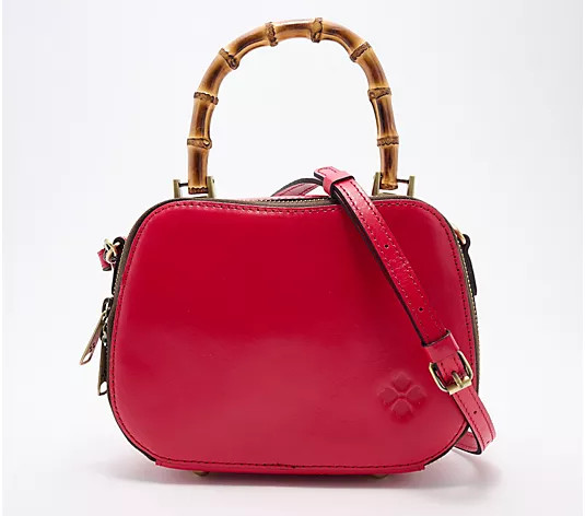 Patricia Nash Lara Leather Crossbody with Bamboo Handle - QVC.com | QVC