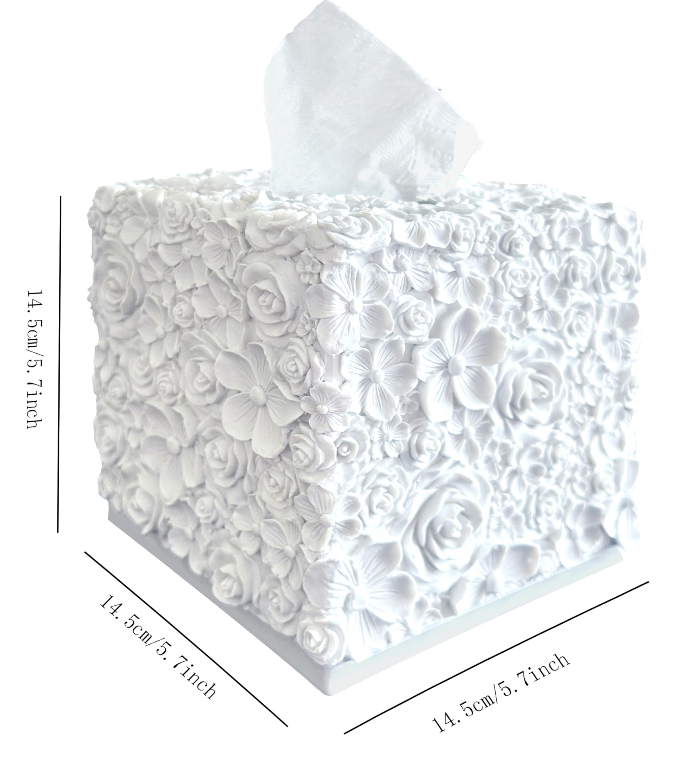 Square Tissue Box Cover Decorative Klenex Box Holder for Bathroom & Living Room with Handcrafted ... | Amazon (US)