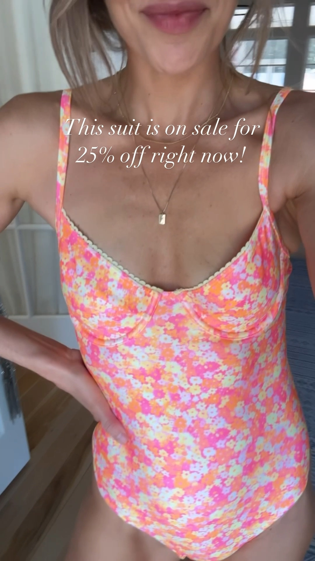 Sue in this color is on sale for 25% off right now! It’s starting to sell out in some sizes so get it quick! Also linking the other version of it that I also have and is beautiful. I love the cut of it. It does have a cheeky bottom so if that’s not your thing, you might not love this.

#LTKSwim #LTKOver40 #LTKSaleAlert