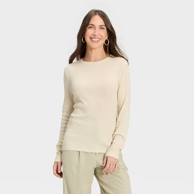 Women's Slim Fit Long Sleeve Top - A New Day™ | Target