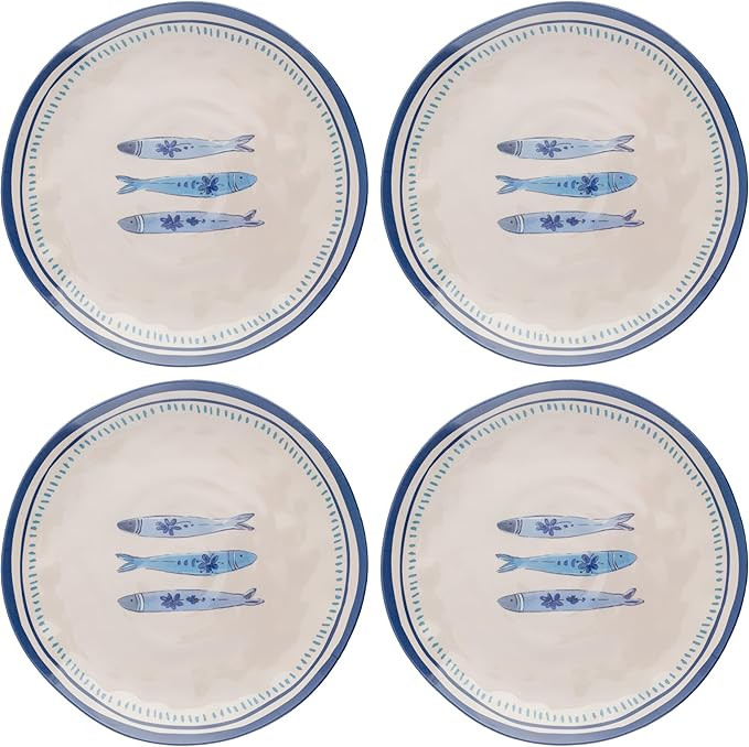 Karma, 8.75 inches Melamine Salad Plates Set of 4, Reusable Dishwasher Safe Plates for Outdoor an... | Amazon (US)