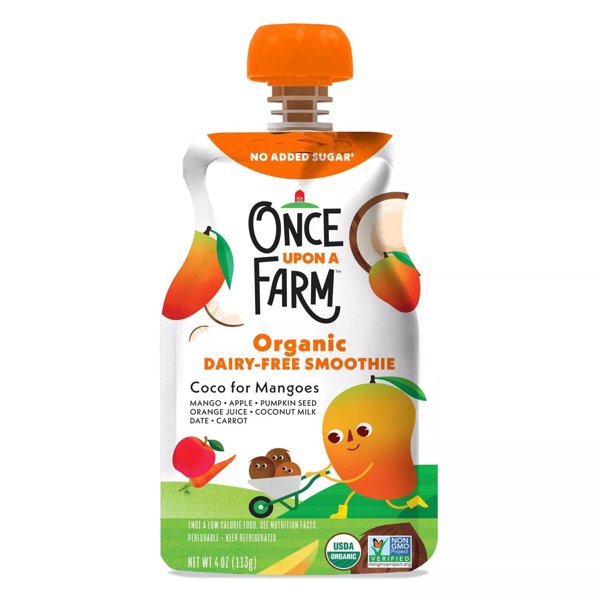 Once Upon a Farm Coco for Mangoes Organic Dairy-Free Kids' Smoothie - 4oz Pouch | Target