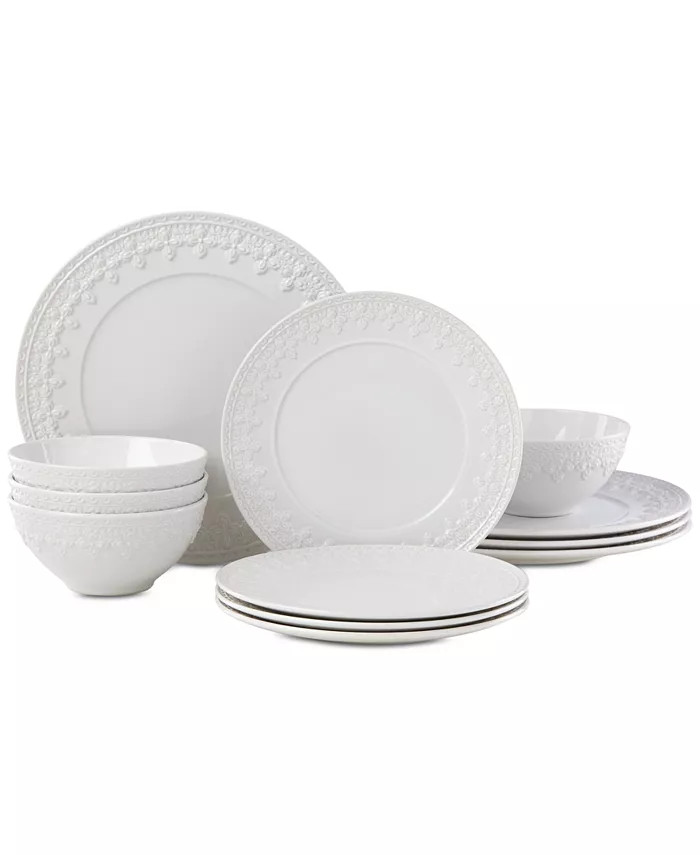 Chelse Muse Fleur 12-Pc. Dinnerware Set, Service for 4 | Macy's