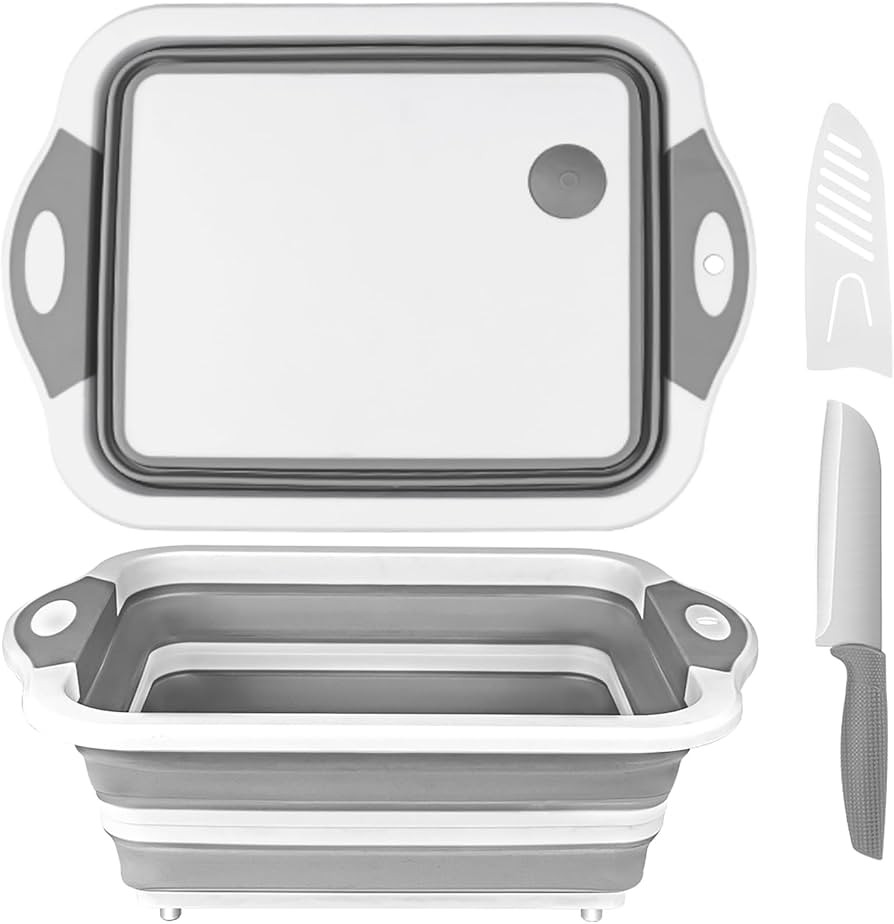 QiMH Collapsible Cutting Board - Foldable Space Saving Multi-function Kitchen Dish Tub and Campin... | Amazon (US)