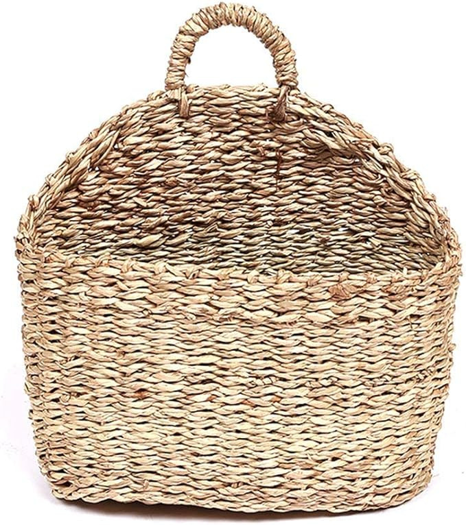 Seagrass Wicker Storage Basket with Handle Shopping Basket Wall Basket Semi-Circular Made of Will... | Amazon (US)