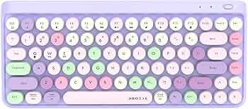 UBOTIE Portable Bluetooth Colorful Computer Keyboards, Wireless Mini Compact Retro Typewriter Fle... | Amazon (US)