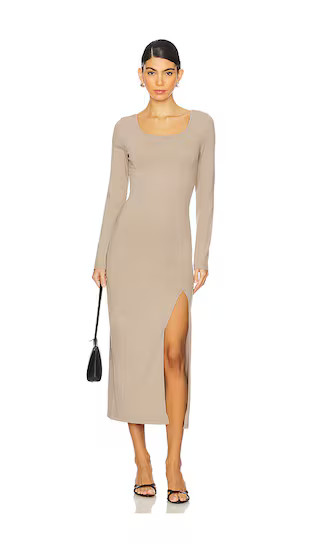 Alma Column Dress in Mushroom | Revolve Clothing (Global)