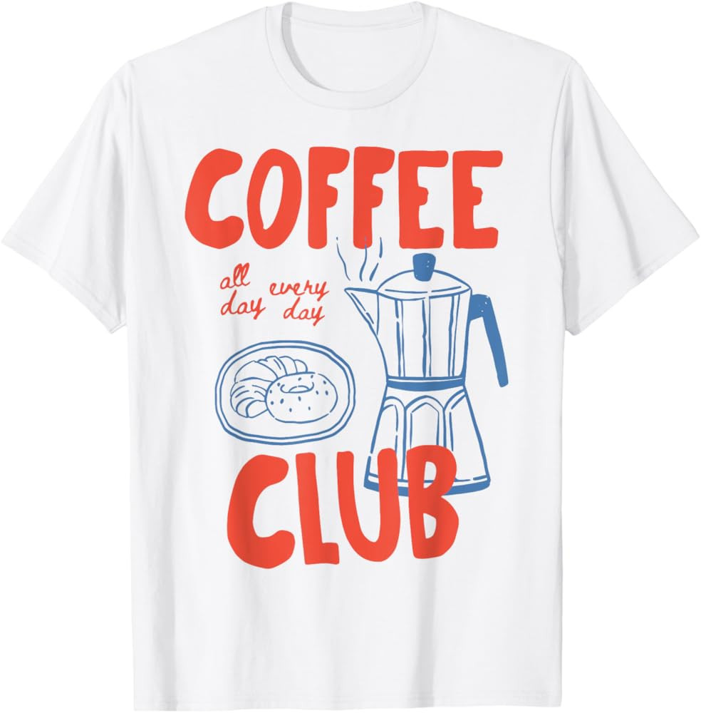 Coffee Club Retro Coffee Graphic For Coffee Lover Men Women T-Shirt | Amazon (US)
