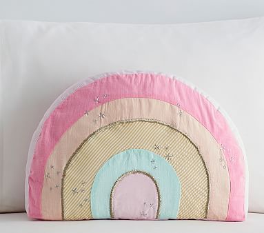 Retro Rainbow Shaped Pillow | Pottery Barn Kids