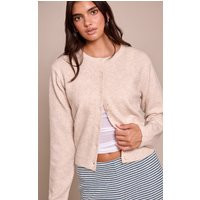 Oatmeal Round Neck Knit Cardigan Sweater | PrettyLittleThing US