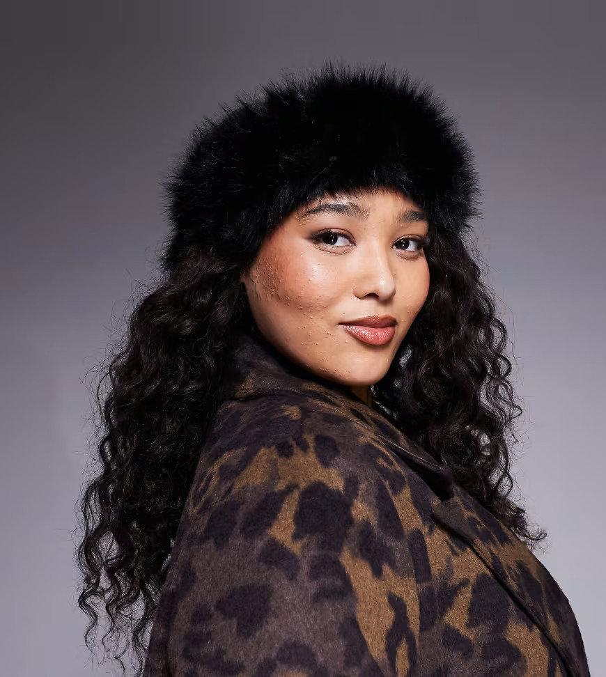 Kaiia exclusive faux fur headband in black | ASOS (Global)