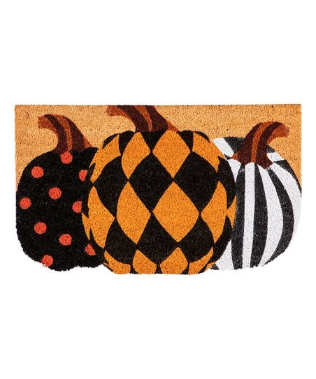 love this productBlack & Orange Pumpkins Door Mat | Zulily