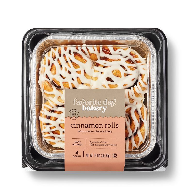 Cinnamon Rolls with Cream Cheese Icing - 14oz/4ct - Favorite Day™ | Target