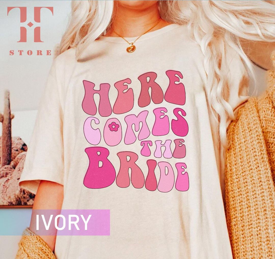 Here Comes The Bride Shirt, Here Comes The Party Shirt, Bachelorette Party Shirt, Retro Bachelore... | Etsy (US)