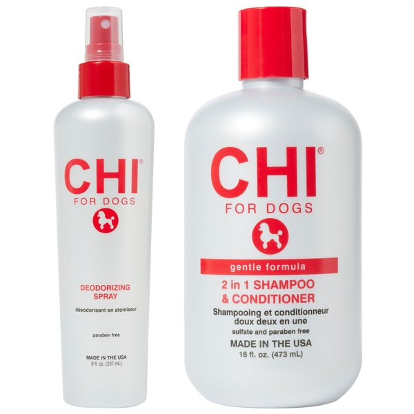 CHI Gentle 2 in1 Shampoo & Conditioner, 16 -oz bottle + Deodorizing Dog Spray, 8-oz bottle - Chew... | Chewy.com