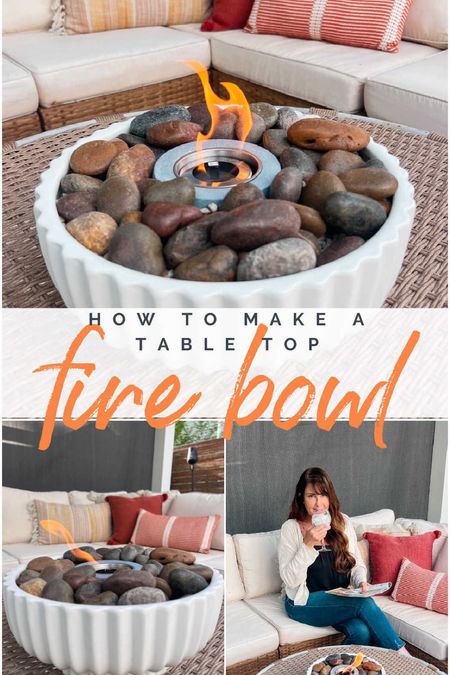 How to make a tabletop fire bowl. Add coziness to your patio this summer with this tabletop fire bowl!

#LTKhome #LTKSeasonal
