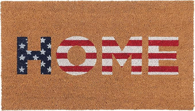 KAF Home American Flag Patriotic Coir Doormat with Heavy-Duty, Weather Resistant, Non-Slip PVC Ba... | Amazon (US)