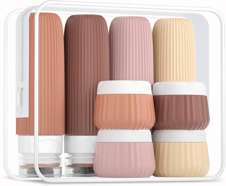 Travel Bottles for Toiletries 8 Pack, Tsa Approved Travel Size Toiletries 3 oz, Travel Containers... | Amazon (US)