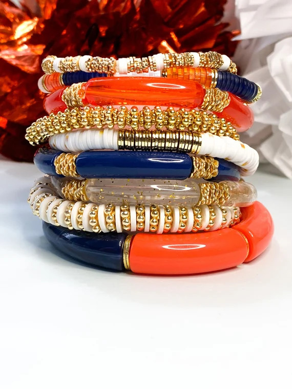 Auburn Gameday Bracelet  Virginia Gameday Jewelry  School - Etsy | Etsy (US)