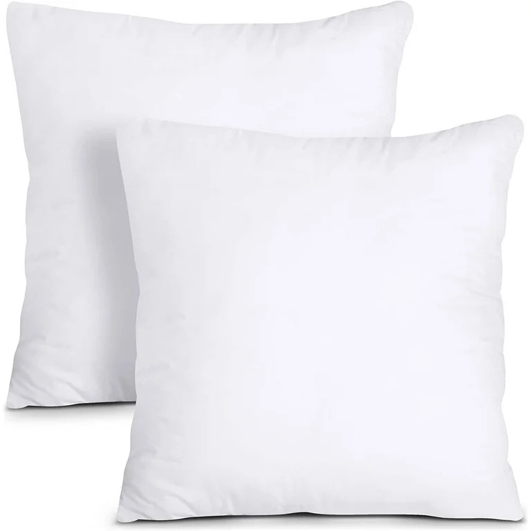 Utopia Bedding Throw Pillows Insert (Pack of 2, White) - 18 x 18 Inches Bed and Couch Pillows - I... | Walmart (US)