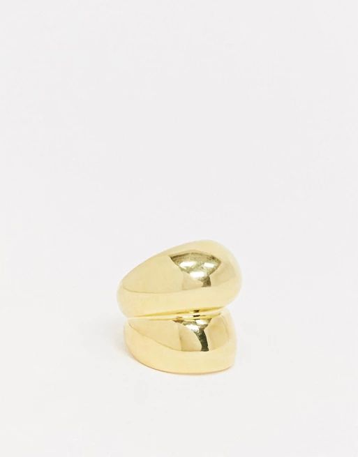 & Other Stories organic brass double ring n gold | ASOS UK