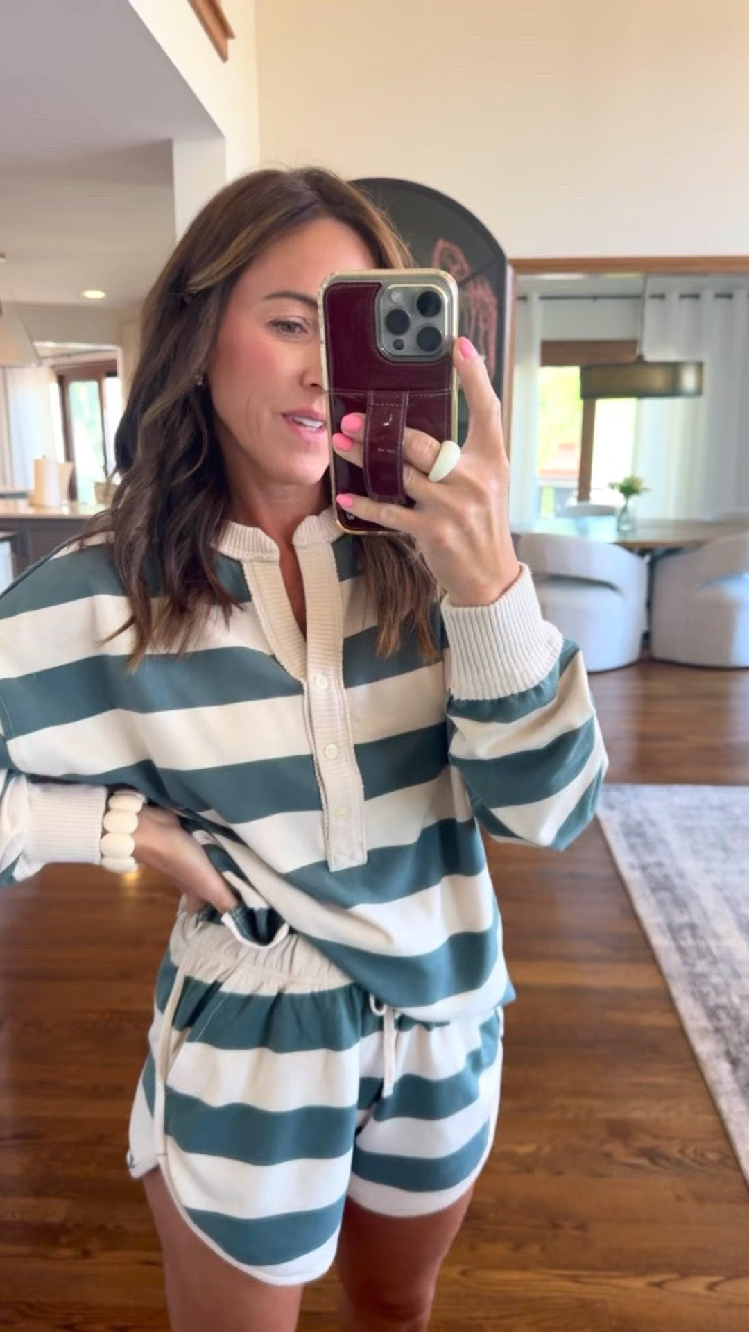 Stripe matching set. Aerie. 
XS in both. 
Could’ve sized down to xxs in top 

#LTKSeasonal #LTKootd #LTKmomlife