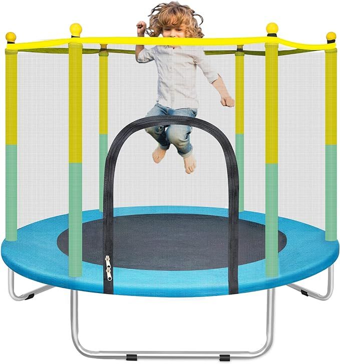 55" Small Trampoline for Kids with Net, 4.6FT Indoor Outdoor Toddler Trampoline with Safety Enclo... | Amazon (US)