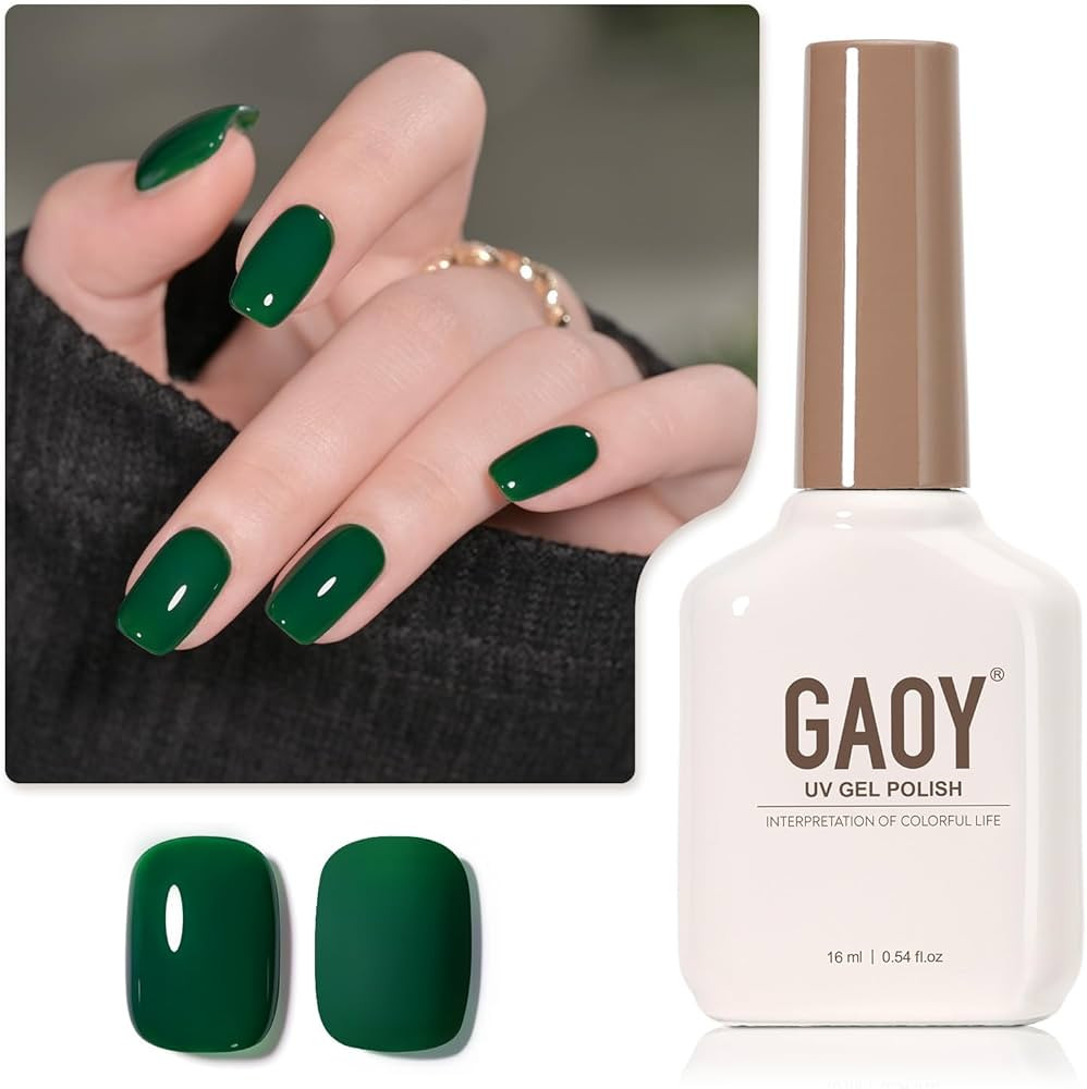 GAOY Green Gel Nail Polish, 16ml Soak Off Gel Polish, UV Light Cure for Nail Art DIY Manicure at ... | Amazon (US)