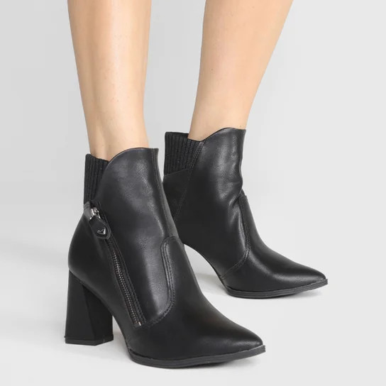 Bota  Cano Médio Mississipi  Knit Feminina - Preto | Netshoes (BR)