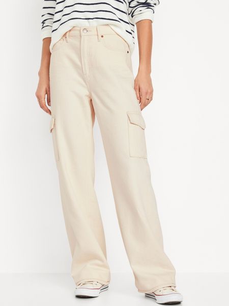 Extra High-Waisted Wide-Leg Cargo Jeans | Old Navy (US)